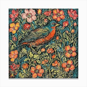 Robin In The Garden Canvas Print