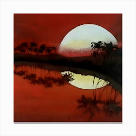 Sunset On The Lake Canvas Print