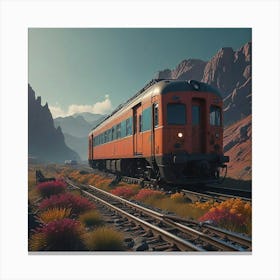 Train In The Mountains 1 Canvas Print