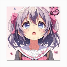 Anime Girl With Butterfly 1 Canvas Print
