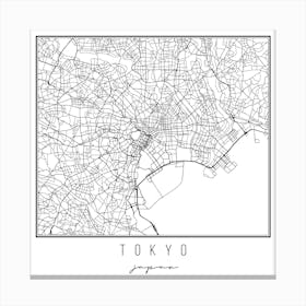 Tokyo Japan Street Map Canvas Print