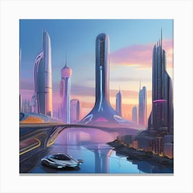 Futuristic Cityscape 16 Canvas Print