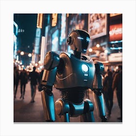 Robot In The City 6 Canvas Print