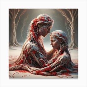 Woman Covered In Blood Canvas Print