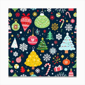 A Very Merry Pattern Canvas Print