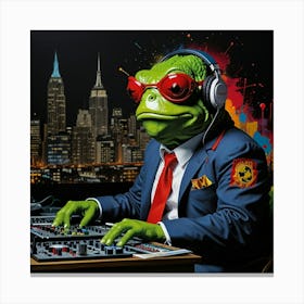 Dj Frog Canvas Print