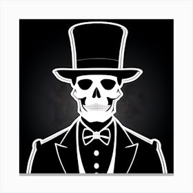 Skeleton In Top Hat 3 Canvas Print