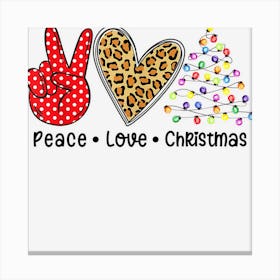 Peace Love Christmas Tree Xmas Lights Merry Christmas Canvas Print