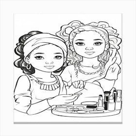 Two Girls With Makeup Canvas Print