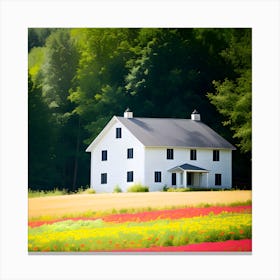 White House In The Field 1 Canvas Print