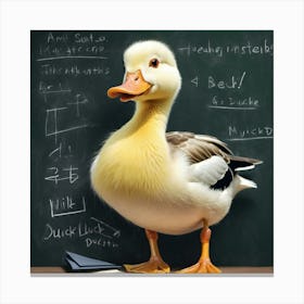 Duck With Chalkboard Canvas Print