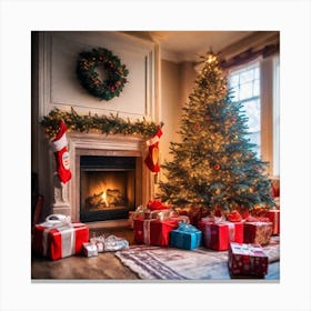 Christmas In The Living Room 30 Canvas Print