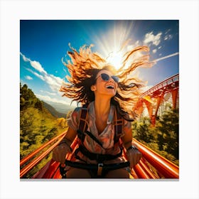 Firefly Adventure, Excitement, Thrill, Roller Coaster, Wind, Sun, Hair, Fun, Amusement Park, Adrenal (11) Canvas Print