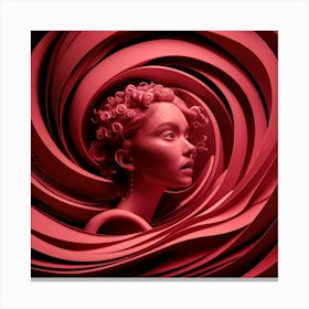 Woman In A Red Spiral Canvas Print