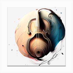 Violin On A Black Background Canvas Print