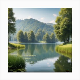 Lake In The Forest 5 Canvas Print