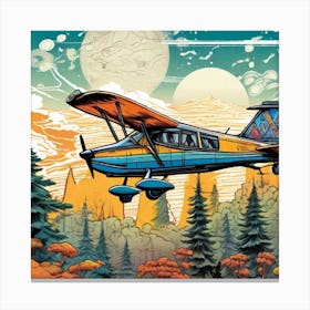 Plane In The Sky Canvas Print