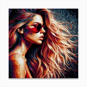 Red Beauty Pixel Art Canvas Print
