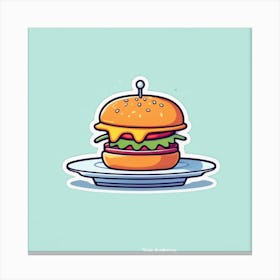 Burger On A Plate 133 Canvas Print