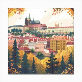 A Prague Castle In Prague Lofi Illustration 1720028299 1 Canvas Print