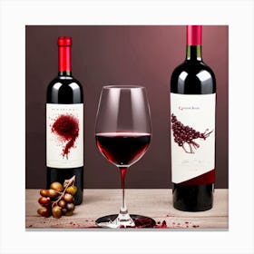 Red Wine And Grapes 1 Canvas Print
