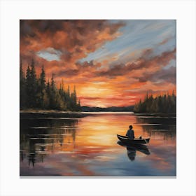 Sunset On The Lake Canvas Print