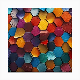 Colorful Hexagons Background Canvas Print