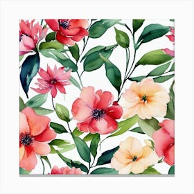 Watercolor Flowers Canvas Print