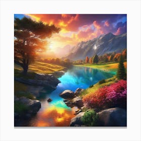 Sunset In The Mountains 57 Canvas Print