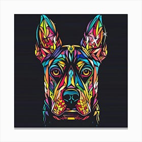 Neon Doberman Canvas Print