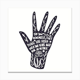 Monochrome Hand Lettering Drawn On A Hand Square Canvas Print