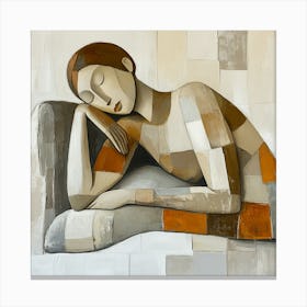 Abstract Woman Sleeping Contemporary Canvas Print