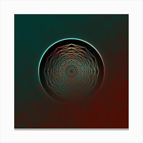 Geometric Neon Glyph on Jewel Tone Triangle Pattern 391 Canvas Print