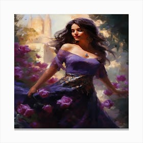 Woman In Purple Canvas Print