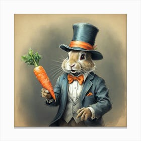 Rabbit In Top Hat 3 Canvas Print