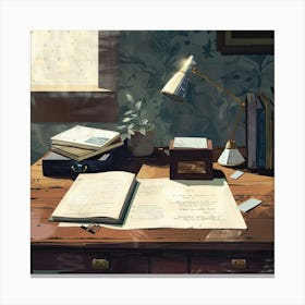 Desk Painting Canvas Print