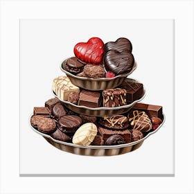 Chocolates On A Plate 3 Canvas Print