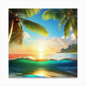 Sunset At The Beach 45 Canvas Print