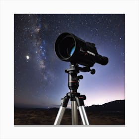 Night Sky With Telescope 1 Canvas Print