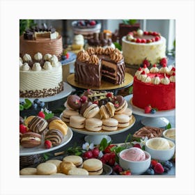 Decadent dessert table 2 Canvas Print