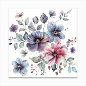 Watercolor Flowers 49 Canvas Print