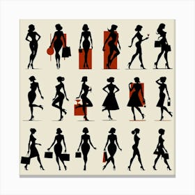 Silhouettes Of Women Canvas Print