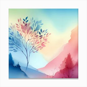 Watercolor Landscape Painting 54 Canvas Print