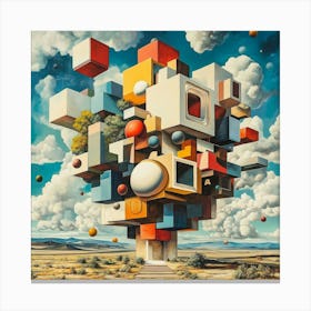 Cubes In The Sky Art Canvas Print