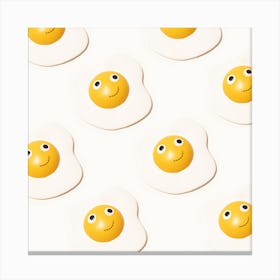 Happy Fried Eggs Canvas Print