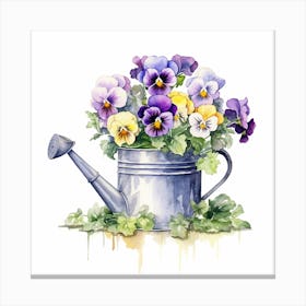 Marion Metal Watering Can With Pansies Watercolor White Backgro 8e3bc8b4 90d8 4d3b Ae9e Ecd4d0324af0 Canvas Print