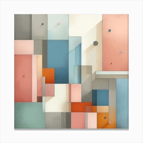 Pastel Geometric Art: A Simple and Elegant Abstract Painting Canvas Print