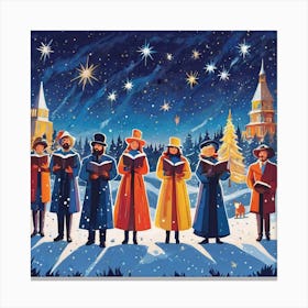 Santa Christmas Choir Canvas Print