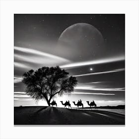 Camels In The Desert 8 Canvas Print