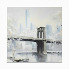 Brooklyn Bridge In Winter Canvas Print